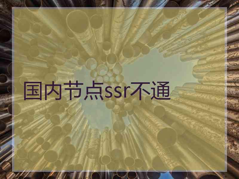 国内节点ssr不通