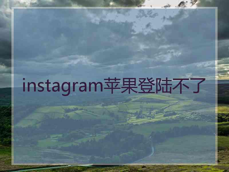 instagram苹果登陆不了