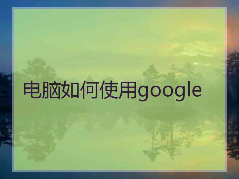 电脑如何使用google