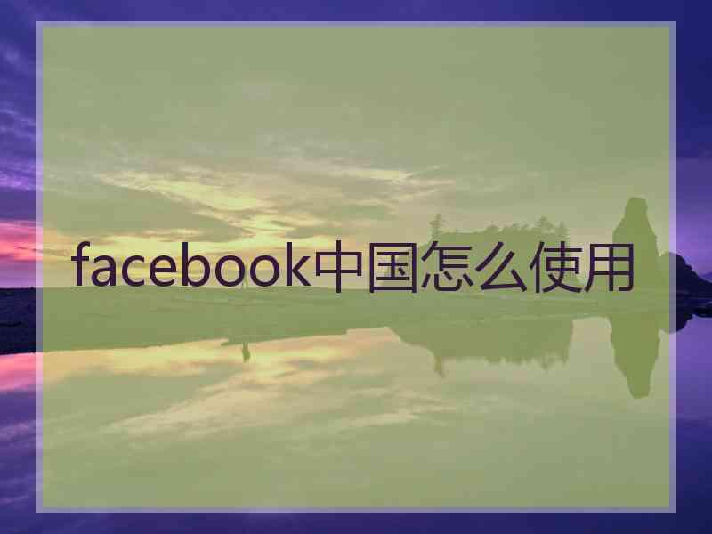 facebook中国怎么使用